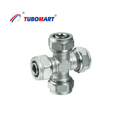 Fittings di compressione per tubi in ottone Pex, cromati Fittings di compressione per approvvigionamento idrico