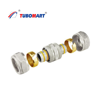 Fittings di compressione pex rettilinei smontabili con finitura cromata