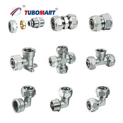 Fittings di compressione Pex da 12 mm a 16 mm a 20 mm Fittings di compressione gomito smontabili