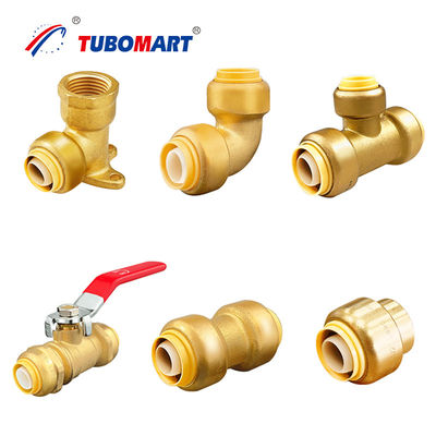 Acqua calda fredda Pex Push Fittings Lead Free Quick Connect Fittings in ottone PN10 PN16