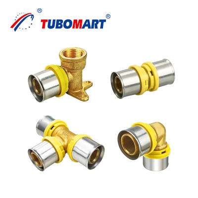Fittings per la presse pex in ottone naturale di alte prestazioni Fittings per la presse pex in alluminio tipo TH