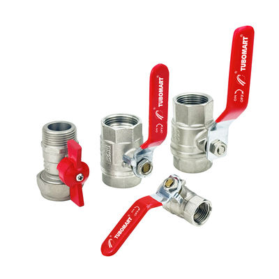 ODM 1/2 Inch Brass Gas Ball Valve Personalizzato Con Maniglia Rossa