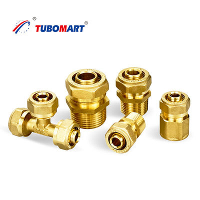 Fittings di compressione in ottone Pex per tubi per acqua a più strati di Pex ISO 9001/9002
