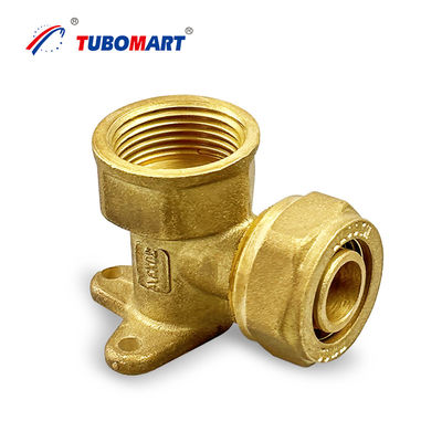 Fittings per la compressione Pex in ottone cromato omologati ISO 14001 per tubi d'acqua Pex