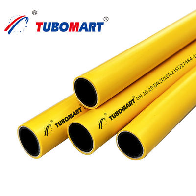 Pex Al Pex Gas Pipe OD 16mm - 32mm Multilayer Yellow Pex Gas Tubing
