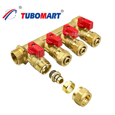 Manifold per la distribuzione del Pex in ottone 1/2 pollice sotto manifold per il riscaldamento a pavimento
