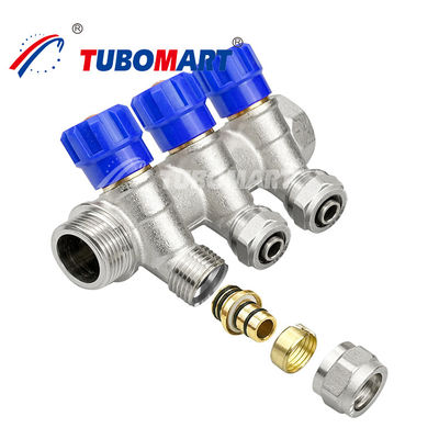 Sistemi di riscaldamento a pavimento Manifold per idraulici in ottone 2 - 12 prese Manifold per tubi d'acqua