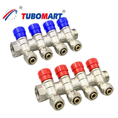 Sistema di Manifold d'acqua Pex in ottone 2 - 12 sbocchi Manifold di tubi Pex