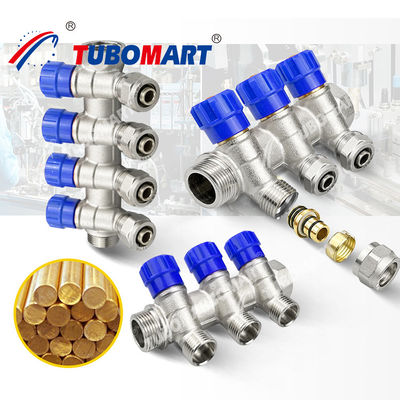 2 - 12 Outlet Manifold Pex in ottone