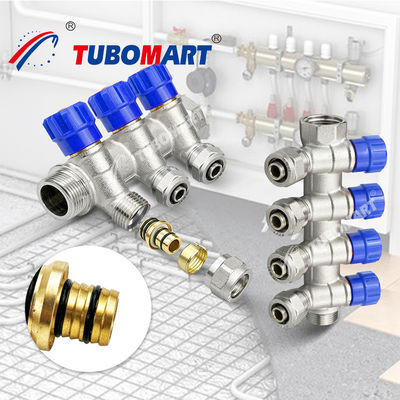 Valvola a sfera in ottone Pex Manifold 2 - 12 prese Manifold di riscaldamento a pavimento