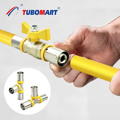Fittings per tubi PEX in ottone di colore giallo 1/2''-2'' in ottone PEX Al PEX Press Fittings per tubi a gas