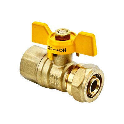 OEM Butterfly Maniglia 1/2 3/4 di ottone Serie di valvola di filtro a sfera di ottone Valvola a sfera di acqua 1/2