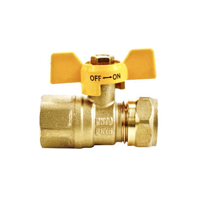 Valvola a gas di ottone OEM Maniglia di farfalla Valvola a palla di ottone per tubo PEX-AL-PEX