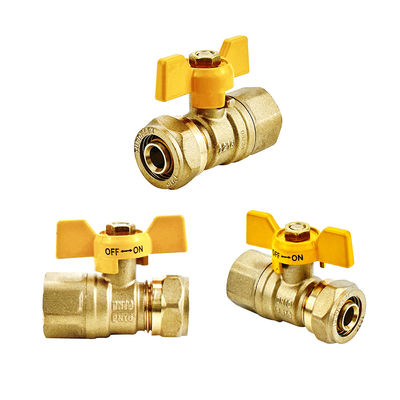 SAI GLOBAL AS4617-2004 Valvola a sfera in ottone con certificato SAI e color manico giallo