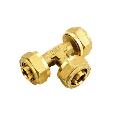 Fittings di compressione per tubi Pex forgiati a macchina in ottone giallo o finitura placcata al nichel