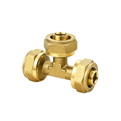 OEM PEX AL PEX Tubo a gas Adaptatore di accoppiamento in ottone Sottile Fittings di tubi idraulici Fittings di gomito Tee Fitting di compressione