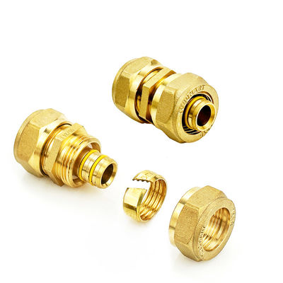 Fittings di compressione in ottone di precisione per gomiti colore giallo per tubi d'acqua Fittings per tubi Pex