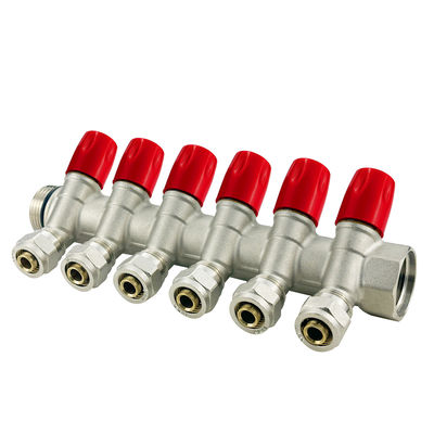 Tubomart 2-12 Outlet Distribuzione di acqua per riscaldamento a pavimento Manifold in ottone PEX per il controllo dell'acqua