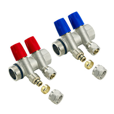 Manifold in ottone pex personalizzato per sistema di riscaldamento a pavimento 2-12way