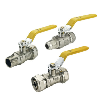 Valvola di gas in ottone con certificazione SAI GLOBAL AS4617-2004 e colore giallo / maniglia personalizzata