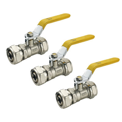 Tubomart 1/2 3/4 pollici manico giallo Valvola di controllo del gas Valvola a sfera di ottone per Valvola di gas