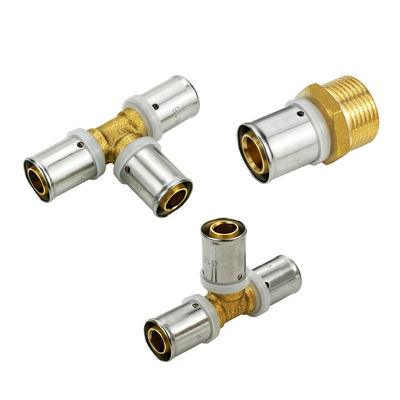 OEM 1/2 pollice PEX ottone Fitting PEX Press Fitting 3/4 pollici Equal Tee per Pex tubo di riscaldamento a pavimento
