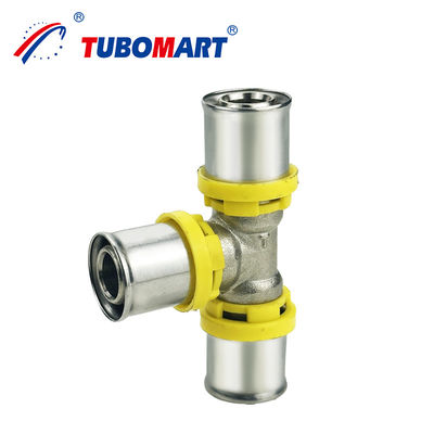 Pex Al Pex TH TYPE Press Fittings Per DN15 DN25 Pressione Colore di ottone naturale personalizzabile Installazione senza sforzo Per sistema di gas Facile da installare