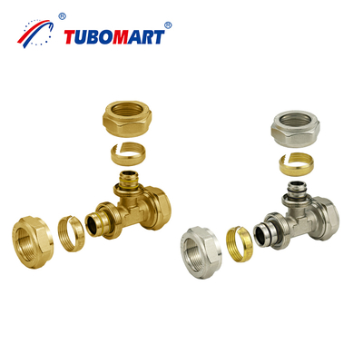 Raccordi a compressione in polietilene reticolato senza piombo Pex Al Pex per una facile installazione di sistemi gas/acqua