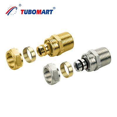 Sistema di gas / acqua Pex Al Pex Fittings idraulici a compressione Fittings in ottone a compressione durevole Fittings con lunga durata di vita