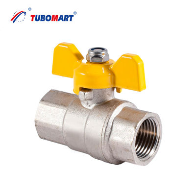 Tubomart Valve Manufacturer 1/2 - 2 Pollici Valvola a sfera in ottone a due pezzi di alta qualità a doppia filettatura per condutture del gas