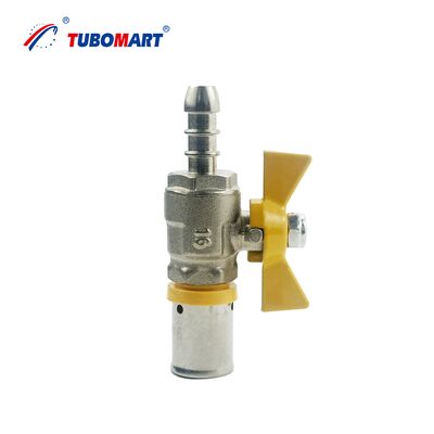 OEM PRESS GAS HOSE BALL VALVE LONG HANDLE Dimensione con S16X10 per tubo di gas multilayer PAP