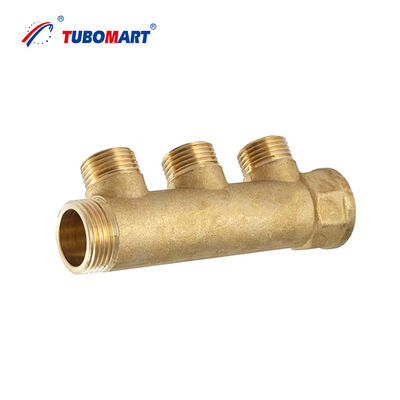 TUBOMART OEM Collettore in ottone a 2-6 uscite senza raccordo per tubi Pex, PEX-AL PEX, tubi in rame e raccordi in ottone per gas e acqua